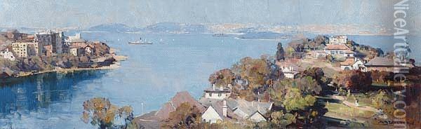 Harbour, From Neutral Bay Oil Painting - Arthur Ernest Streeton