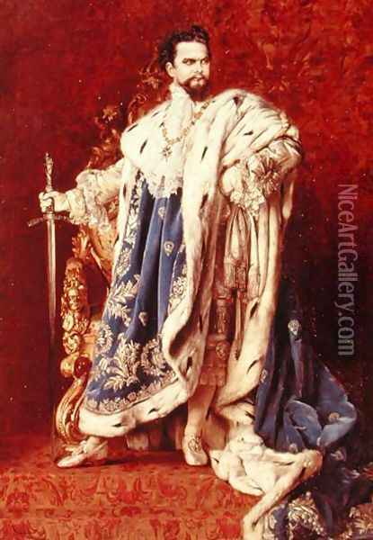 Ludwig II 1845-86 1887 Oil Painting - Gabriel Schachinger