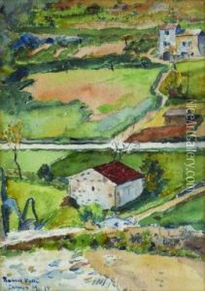 Les Toits En Provence Oil Painting - Robert Vallin