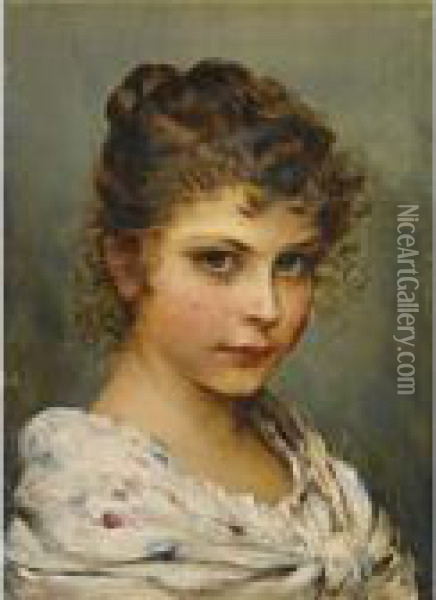 Little Italian Girl Oil Painting - Eugene de Blaas