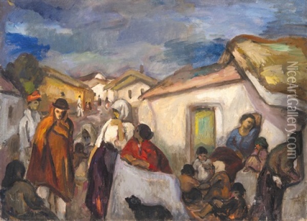 View Of Kecskemet Oil Painting - Bela Ivanyi Gruenwald