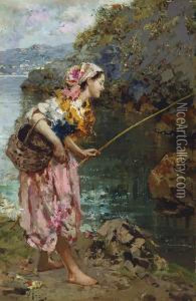 The Fishergirl Oil Painting - Vincenzo Irolli