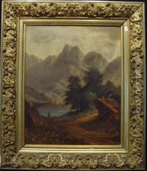 Alpenlandschaft Oil Painting - Johann Jacob Schmitz