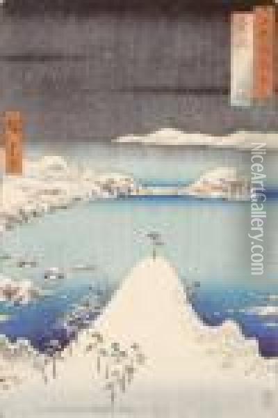 Dans La Province D'iki Oil Painting - Utagawa or Ando Hiroshige