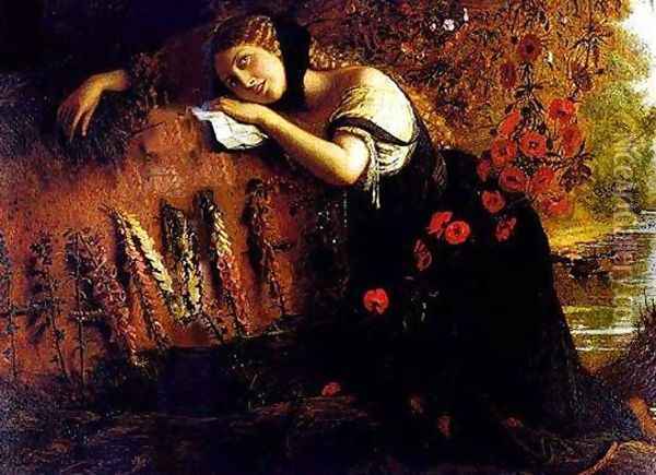 Ophelia Oil Painting - Joseph Arthur Palliser Severn