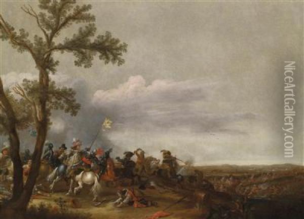 A Cavalry Engagement Oil Painting - Jan Asselyn