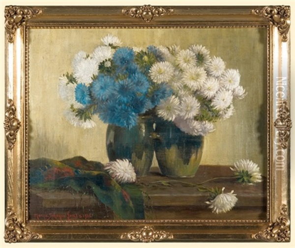 Flowers Oil Painting - Maria Schayer-Gorska