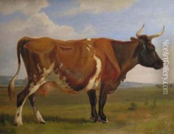 Vache Oil Painting - Adolf Henrik Mackeprang