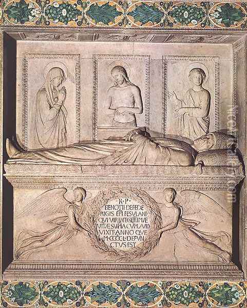 Monument to Bishop Benozzo Federighi Oil Painting - Luca della Robbia