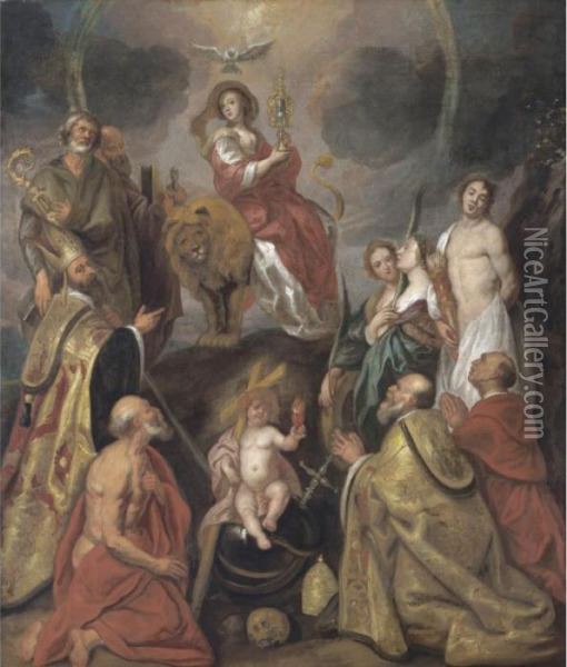 The Triumph Of The Eucharist Oil Painting - Jacob Jordaens