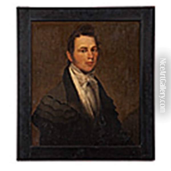 Major General Richard Gentry Portrait Oil Painting - Aaron Houghton Corwine