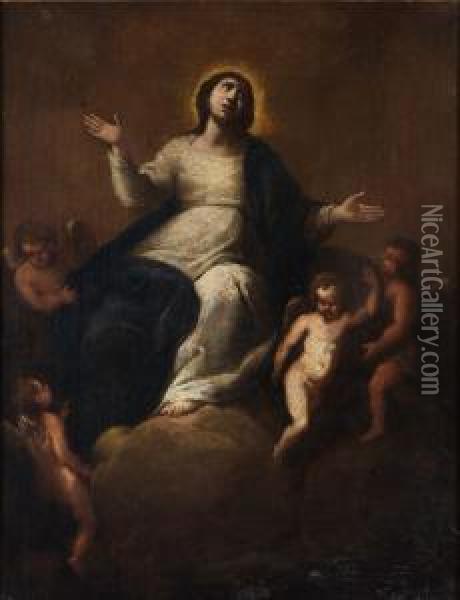 Ambito Di Assunzione Della Vergine Oil Painting - Valerio Castello