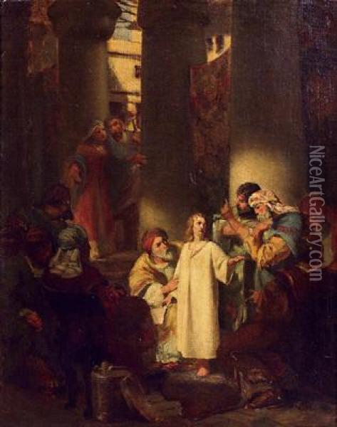 Der Zwolfjahrige Jesus Im Tempel Oil Painting - Carl Von Blaas