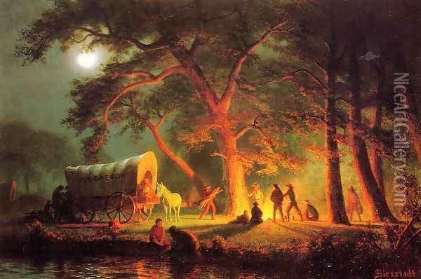 Oregon Trail Oil Painting - Albert Bierstadt