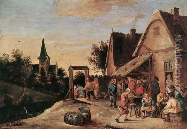 Village Feast Oil Painting - David The Elder Teniers