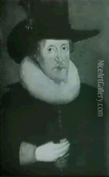 Portrait Of James Vi Of Scotland, James I Of England Oil Painting - John Decritz the Elder