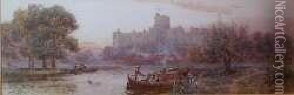 Windsor Castle From The River Oil Painting - Walker Stuart Lloyd