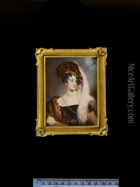 Sarah Sophia Child Villiers, Countess Of Jersey, Nee Fane Oil Painting - Alfred Edward Chalon