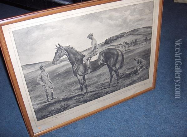 Earl Of With His Race Horse And Jockey Up Winner Of The 1931 National Hunt Trophy Oil Painting - George Algernoon Fothergill