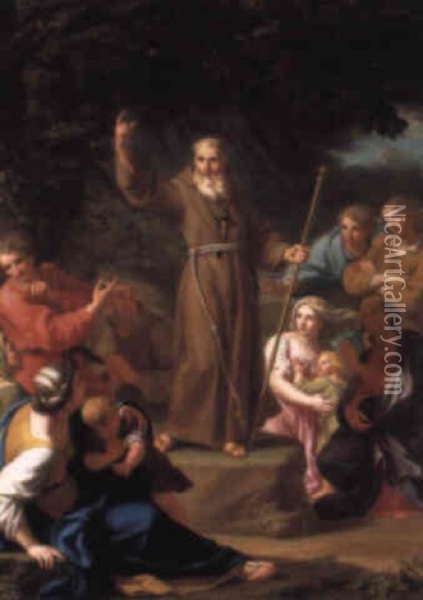 St. John Of Capistrano Preaching Oil Painting - Gaetano Lapis