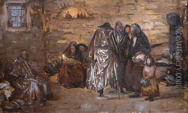 Les Mendiants Oil Painting - Frederic Lauth