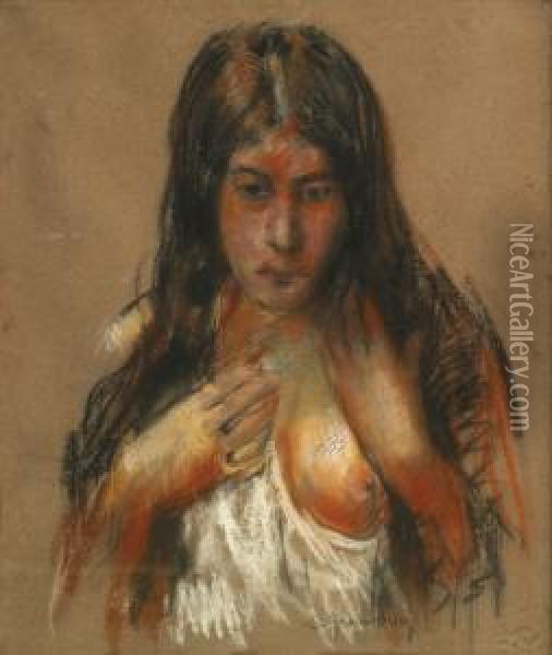 Portrait Presume D'aicha Oil Painting - Sam Granowsky