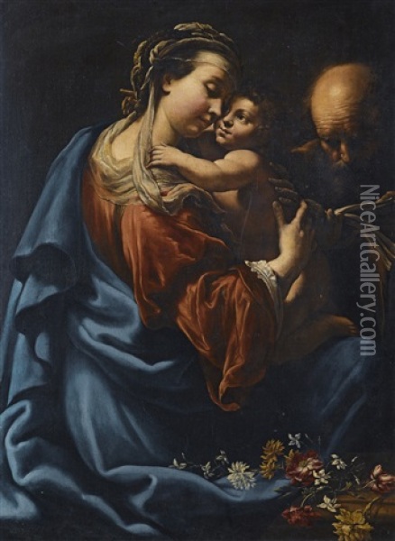 The Holy Family Oil Painting - Niccolo Tornioli