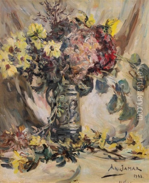 Bouquet De Fleurs Oil Painting - Armand Gustave Gerard Jamar