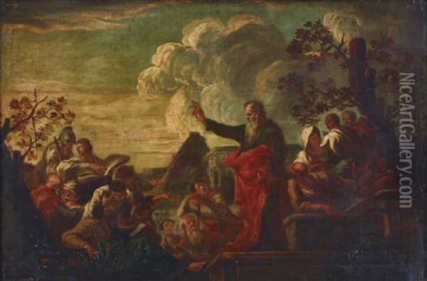 Paulus Predikan I Lystra Oil Painting - Giovanni Ghisolfi