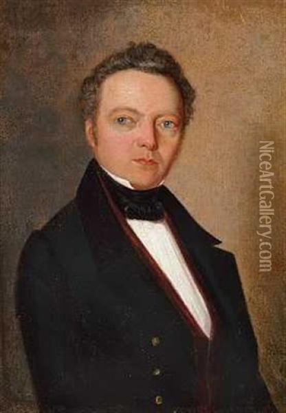 A Portrait Of Count Gorchakov Oil Painting - Gustav Daniel (Yakovlevich) Budkovski