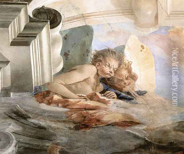 The Wind (detail) 1746-47 Oil Painting - Giovanni Battista Tiepolo