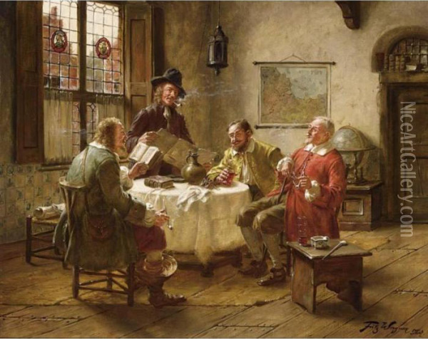 Amusing Stories Oil Painting - Fritz Wagner