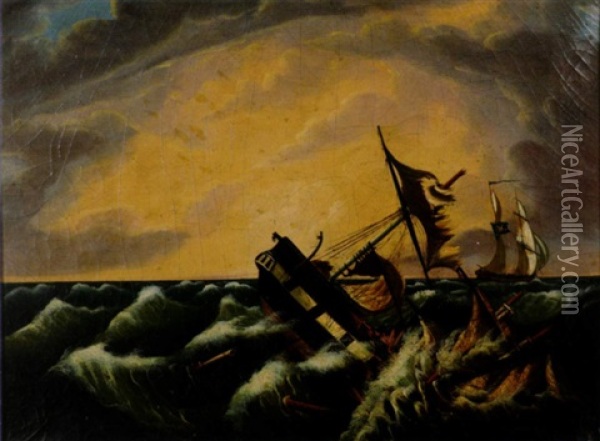 The Pirate Ship's Attack Oil Painting - Thomas Chambers
