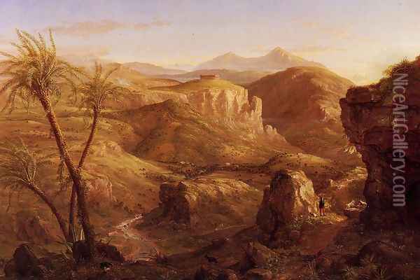 The Vale and Temple of Segesta, Sicily Oil Painting - Thomas Cole