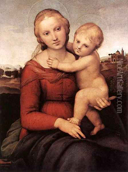 Madonna and Child (The Small Cowper Madonna) 2 Oil Painting - Raffaelo Sanzio