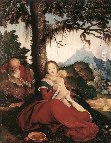Rest On The Flight To Egypt 1514 Oil Painting - Hans Baldung Grien