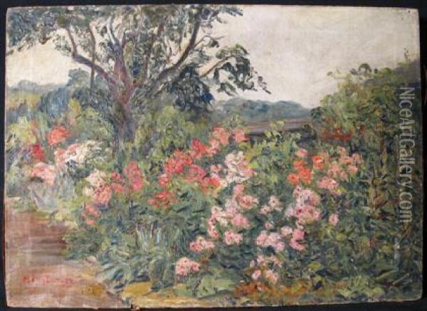 The Pink Border Oil Painting - Mary Cable Butler