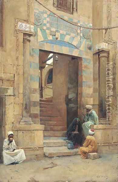 The Mosque Oil Painting - Charles Wilda
