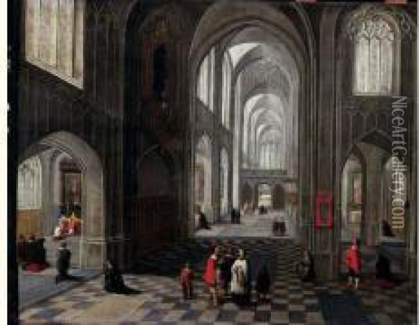 Interieur D'eglise Oil Painting - Pieter Ii Neefs
