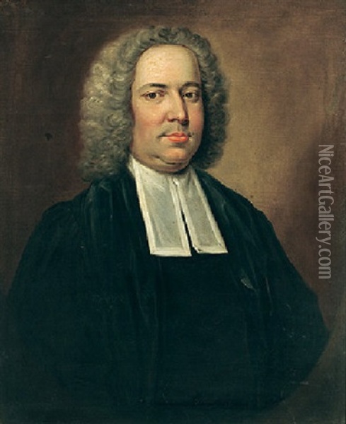Portrait Of Samuel Madden Wearing Clerical Robes Oil Painting - Philip Hussey
