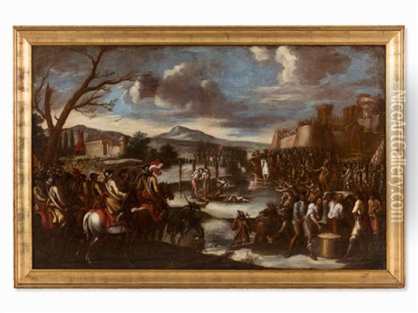 After The Battle Oil Painting - Cornelis de Wael