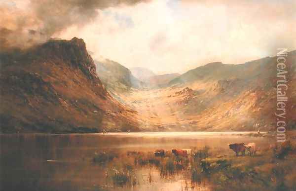 Loch Lochay Oil Painting - Alfred de Breanski
