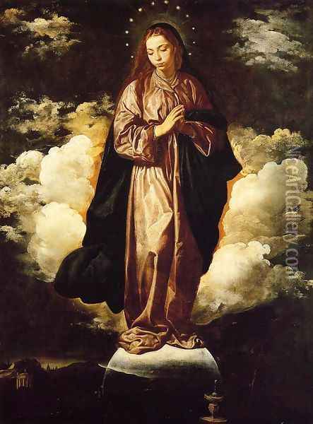 The Immaculate Conception c. 1618 Oil Painting - Diego Rodriguez de Silva y Velazquez