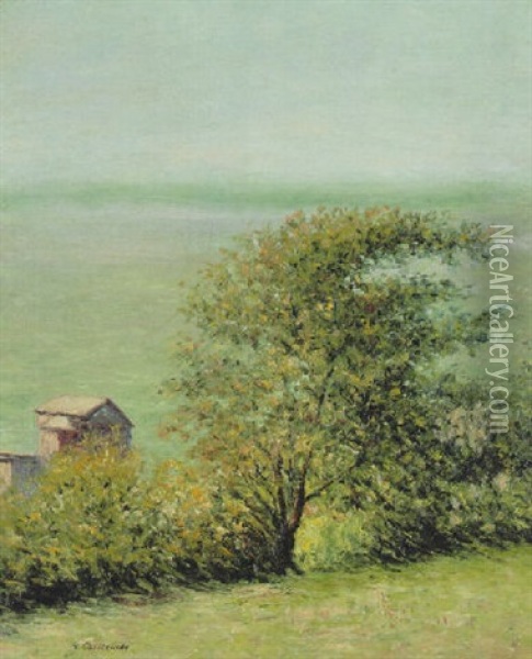 Bord De Mer A Villerville Oil Painting - Gustave Caillebotte