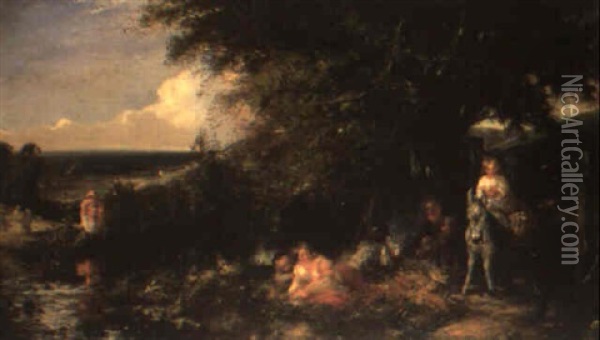The Reapers' Camp Oil Painting - Charles James Lewis