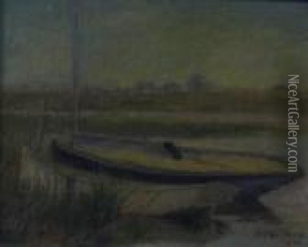 Beached Boats Oil Painting - Cullen Yates