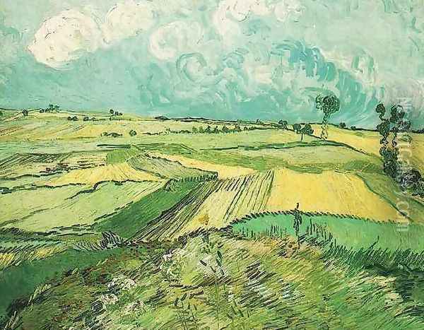 Wheat Fields At Auvers Under Clouded Sky Oil Painting - Vincent Van Gogh