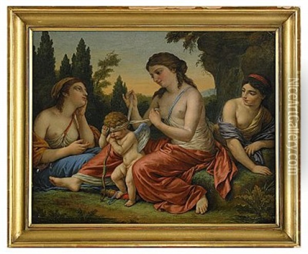 Venus Noue Le Bandeau De L'amour Oil Painting - Louis Jean Francois Lagrenee