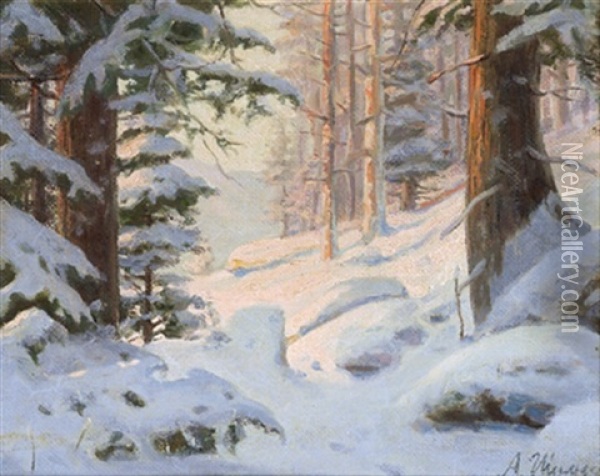 Winterlandschaft Oil Painting - Andrej Nikolajevich Schilder