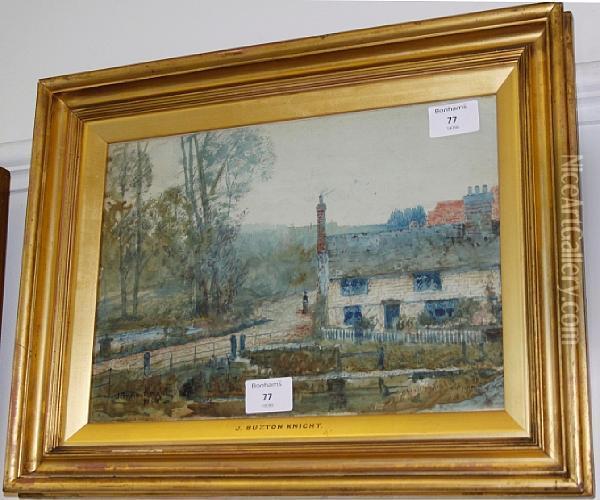 Rural Cottage Oil Painting - John William Buxton Knight